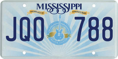 MS license plate JQO788