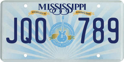 MS license plate JQO789