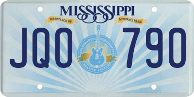 MS license plate JQO790