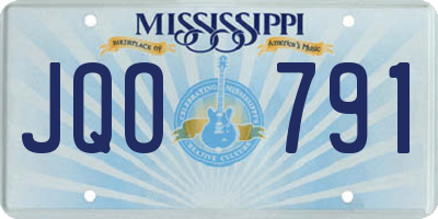 MS license plate JQO791