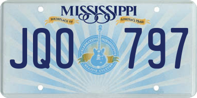 MS license plate JQO797
