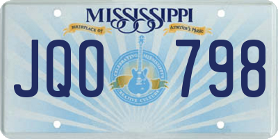 MS license plate JQO798