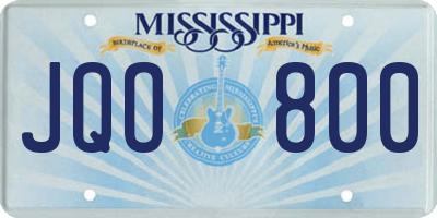 MS license plate JQO800