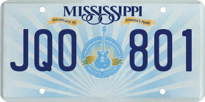 MS license plate JQO801