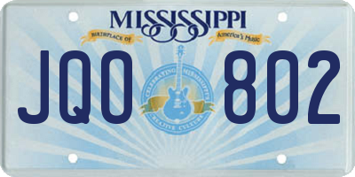 MS license plate JQO802