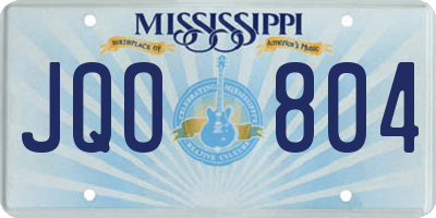 MS license plate JQO804