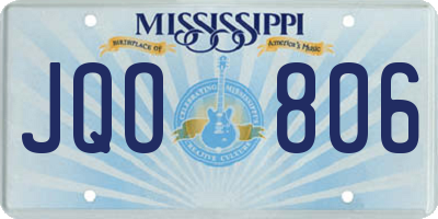 MS license plate JQO806