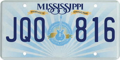 MS license plate JQO816