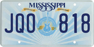 MS license plate JQO818