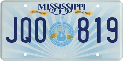 MS license plate JQO819