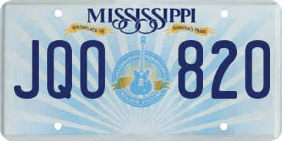 MS license plate JQO820