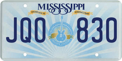 MS license plate JQO830