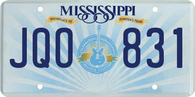 MS license plate JQO831
