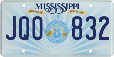 MS license plate JQO832