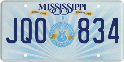 MS license plate JQO834