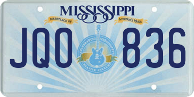 MS license plate JQO836