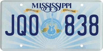 MS license plate JQO838