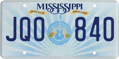 MS license plate JQO840