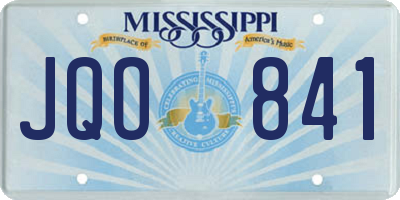 MS license plate JQO841