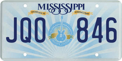 MS license plate JQO846