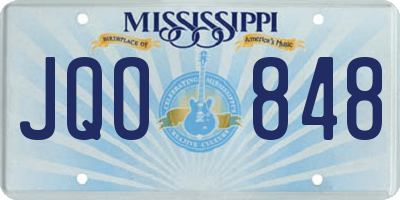 MS license plate JQO848
