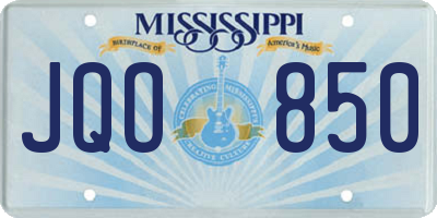 MS license plate JQO850