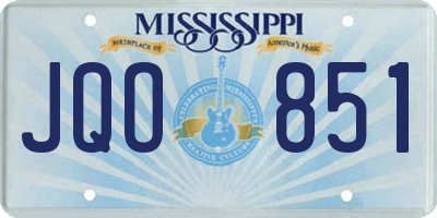 MS license plate JQO851