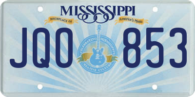 MS license plate JQO853