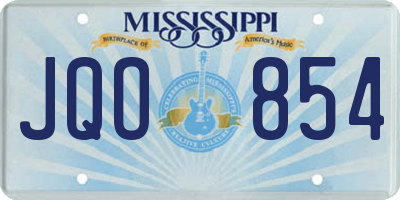 MS license plate JQO854