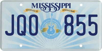 MS license plate JQO855