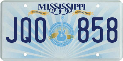 MS license plate JQO858