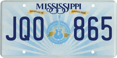 MS license plate JQO865