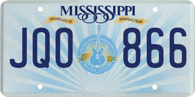 MS license plate JQO866