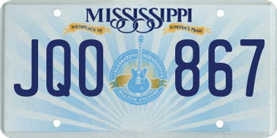 MS license plate JQO867
