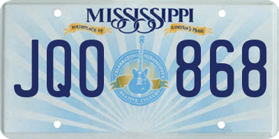 MS license plate JQO868