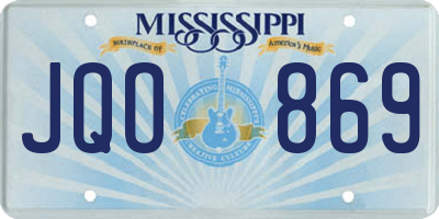 MS license plate JQO869