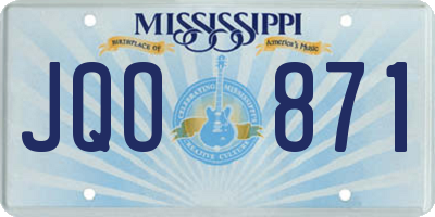 MS license plate JQO871