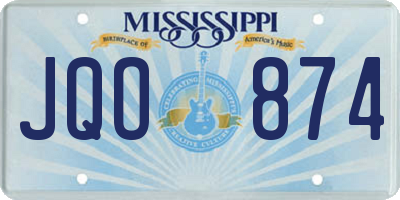 MS license plate JQO874
