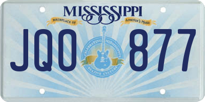 MS license plate JQO877
