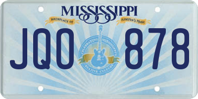 MS license plate JQO878