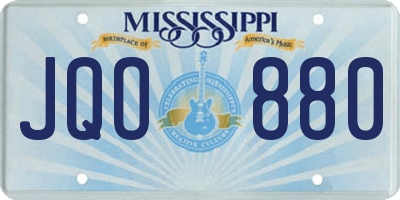 MS license plate JQO880