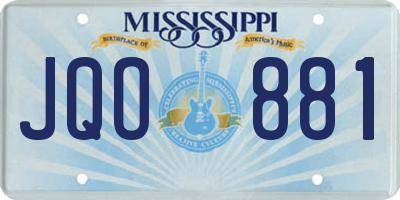 MS license plate JQO881