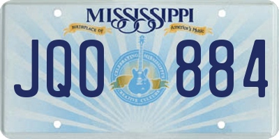 MS license plate JQO884