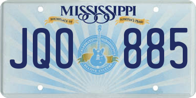 MS license plate JQO885