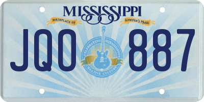 MS license plate JQO887