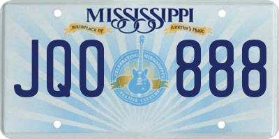 MS license plate JQO888