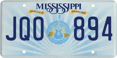 MS license plate JQO894