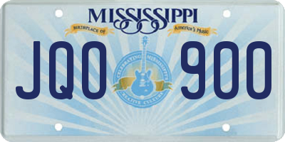MS license plate JQO900