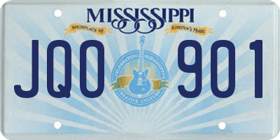 MS license plate JQO901