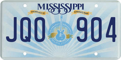 MS license plate JQO904